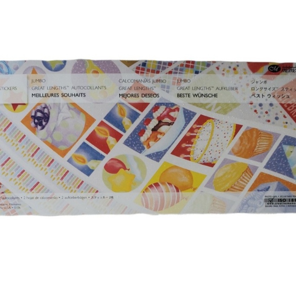 ☘️2/$10 Creative Memories Great Lengths Multi Scrapbook Stickers - Best Wishes
